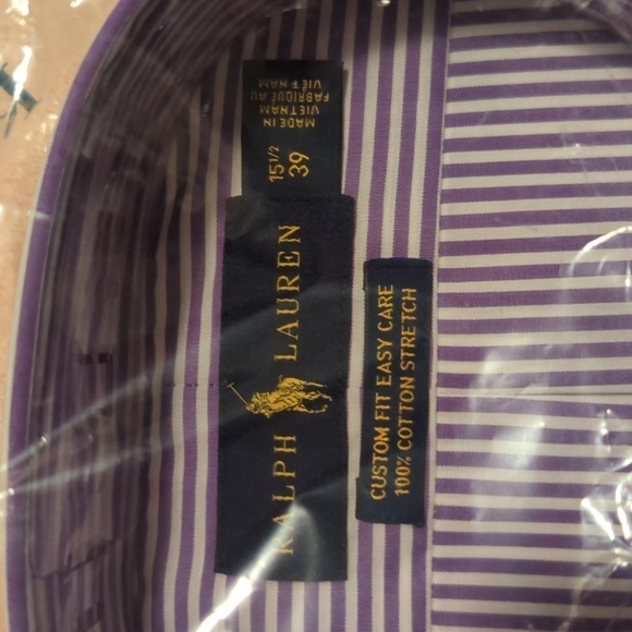 Ralph Lauren Custom Fit Men's purple/white stripe shirt. - Picture 3 of 9